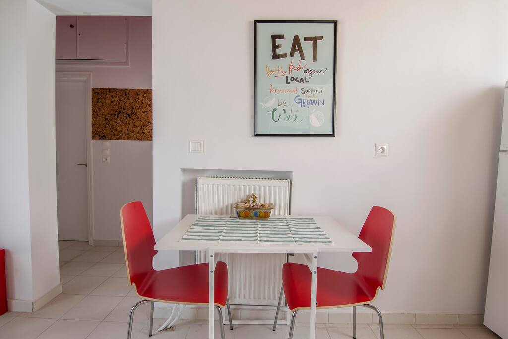 The table in the kitchen