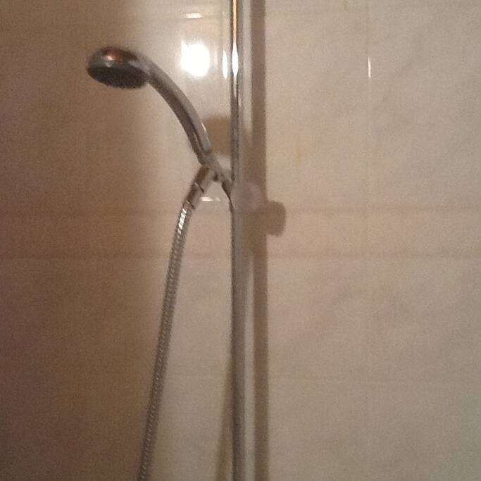 Private bathroom with toilet and shower
