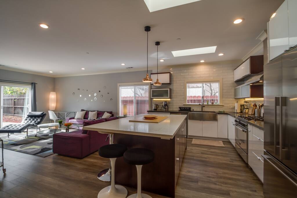 View of kitchen and family room