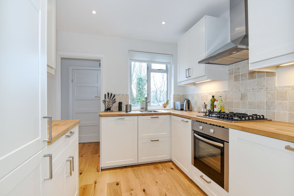 The kitchen was recently refurbished and also contains a gas hob and electric oven.