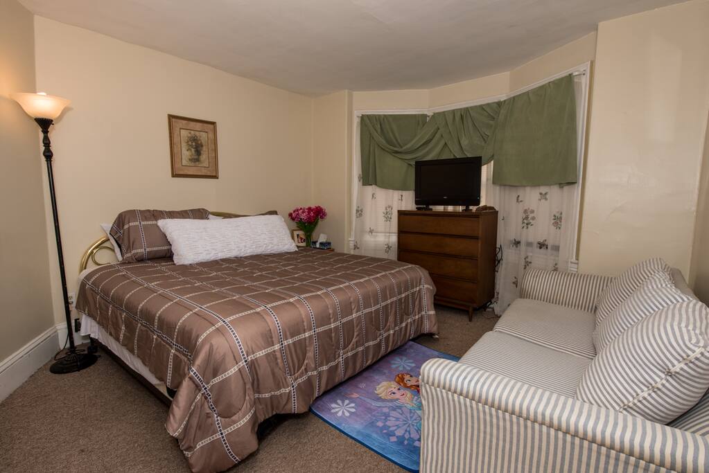 Master Bedroom with TV and closet
