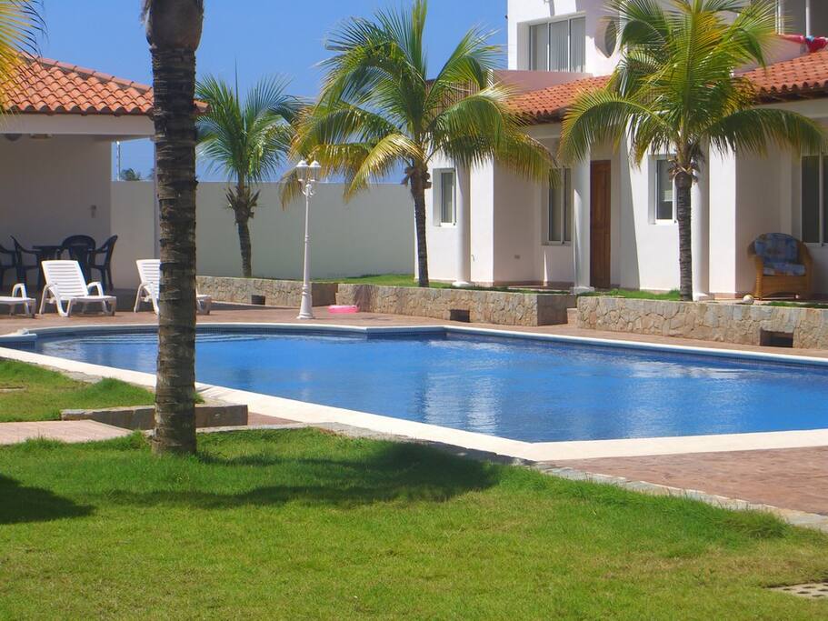 Large pool just outside the house