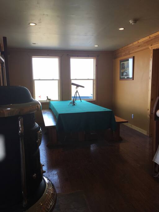 Dining room, situated to take in the majestic view of the Crazy Mountain's.