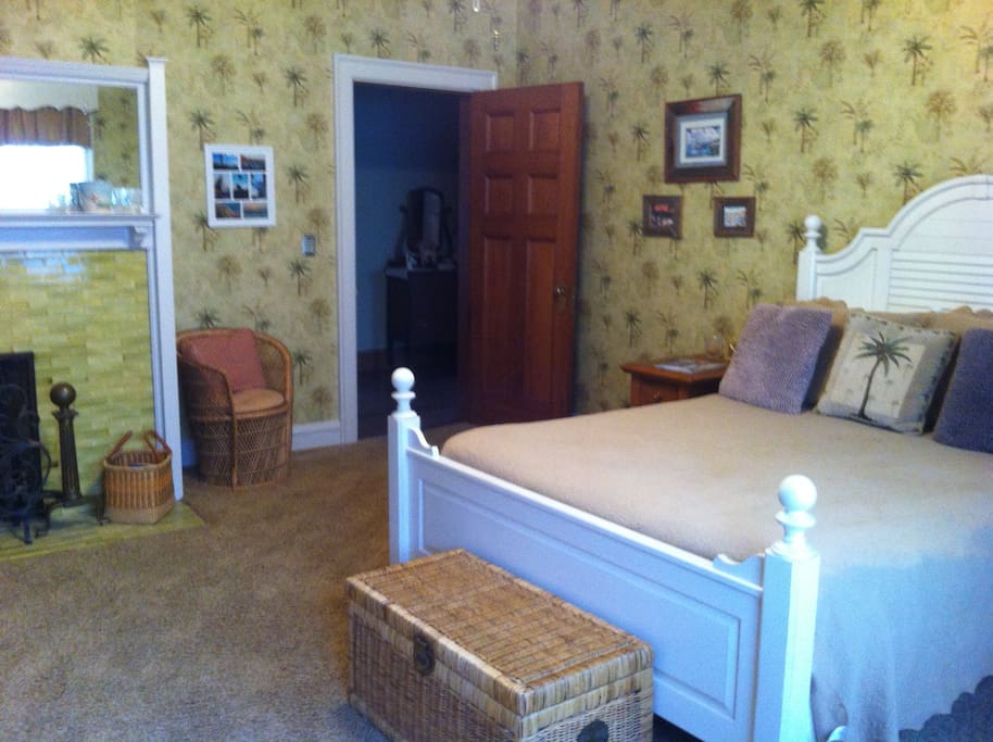 Cozy beach style room opens to a large 2nd floor seating area.