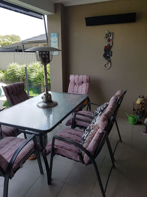 outdoor eating looking over the canal, swimming pool & garden