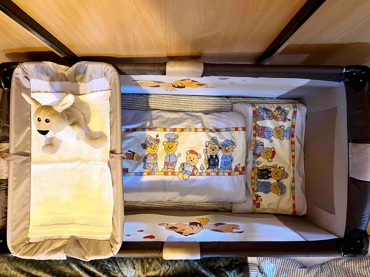 我们为小房客提供带最多15公斤更衣桌的婴儿床。