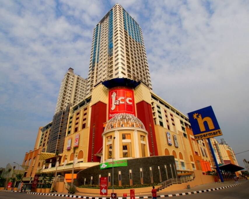 Located on top of Shopping Mall