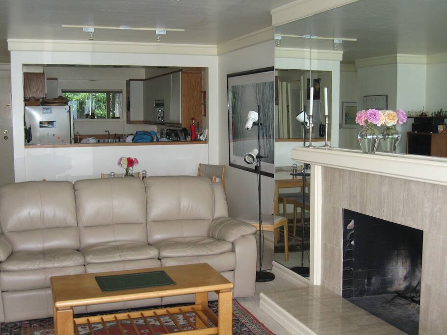 living room, with fireplace