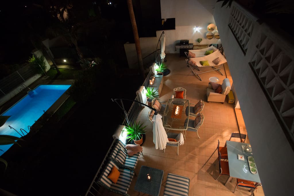 The terrace and pool.