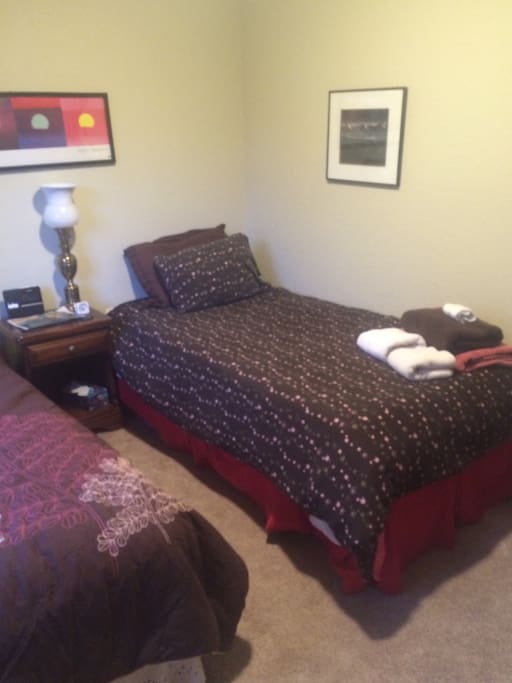 Twin bed close to wall