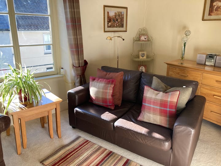 La sala de estar es el lugar perfecto para relajarse y disfrutar de un tiempo libre. El sofá y el sillón de cuero proporcionan asientos cómodos, lo que te invita a quitarte los zapatos y relajarte. 