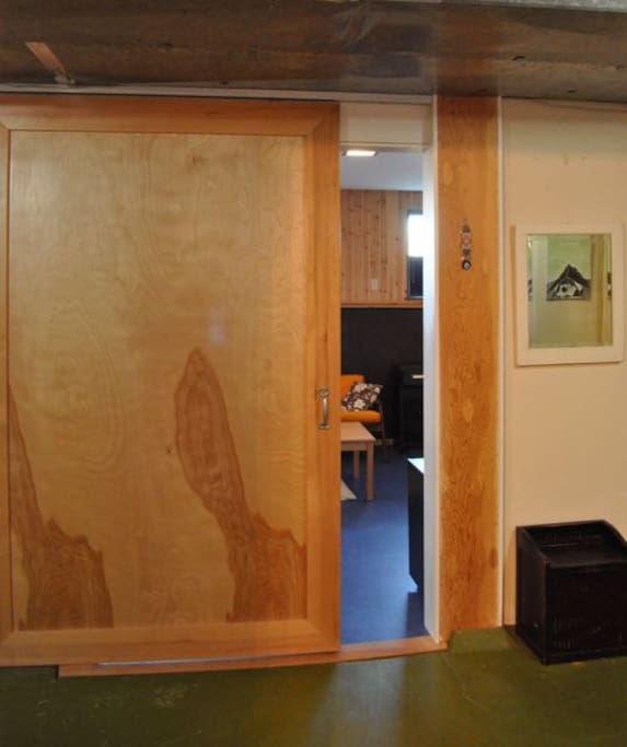 Custom sliding door -- a beautiful entrance to your massive room!