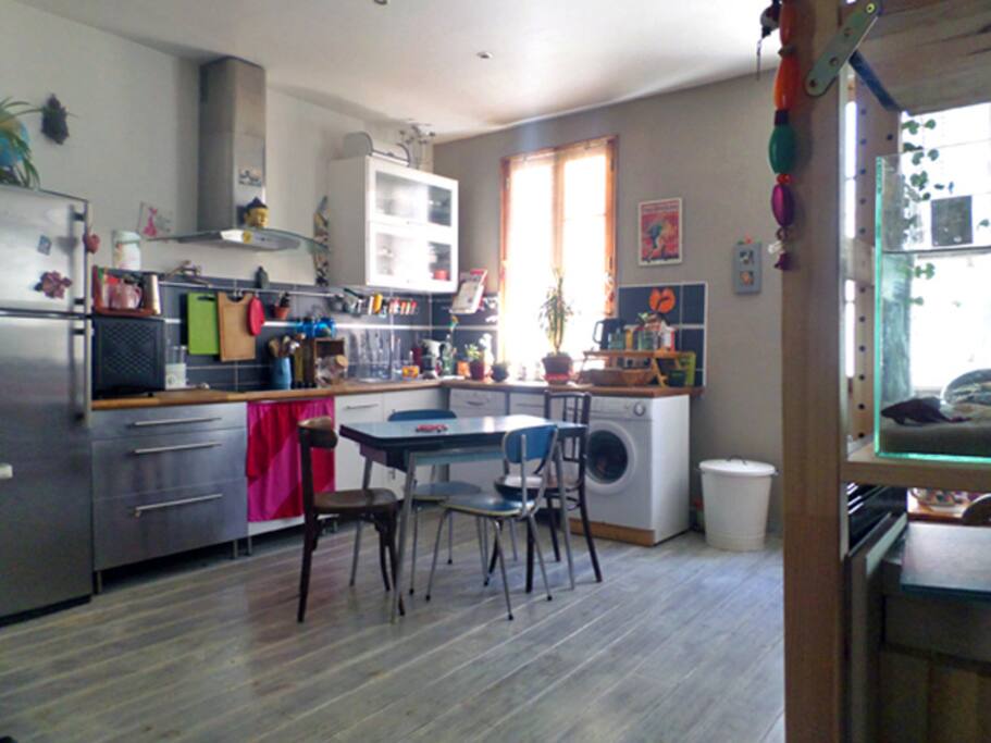 Cuisine ouverte sur le salon