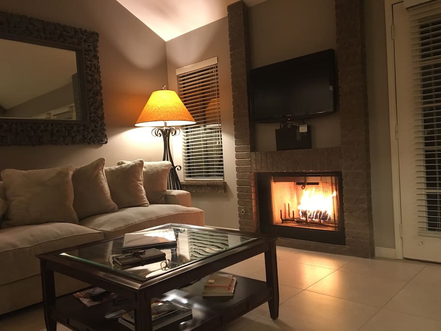 Enjoy the beautiful fire with your guest and a warm movie night.