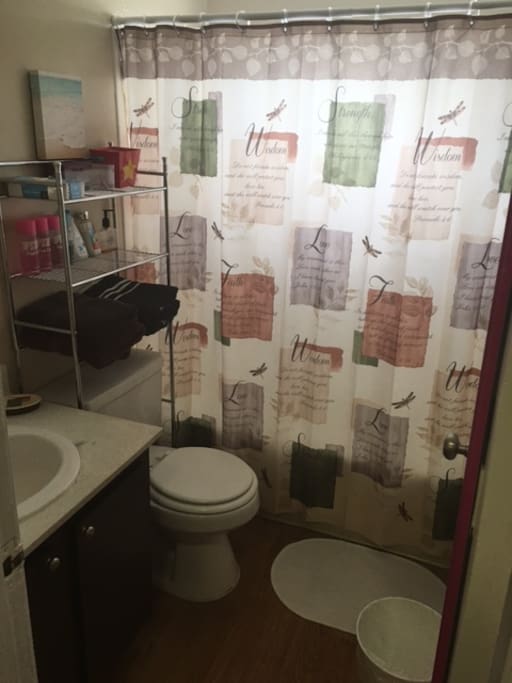 Bathroom, not big but very comfy