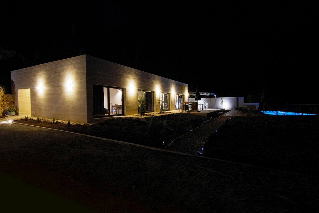 The villa by night