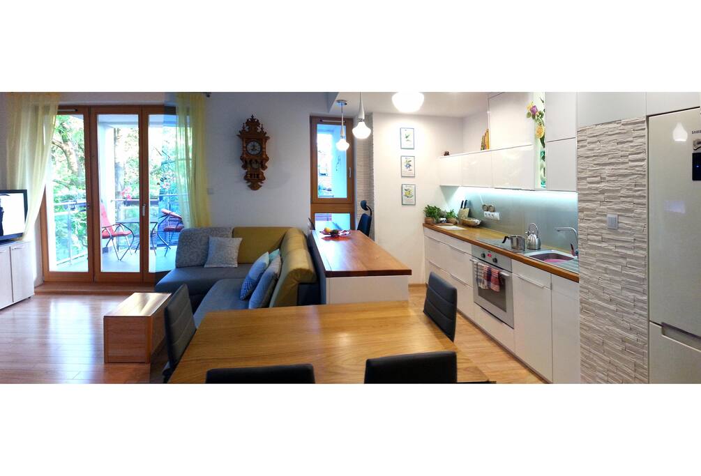 Salon z aneksem kuchennym