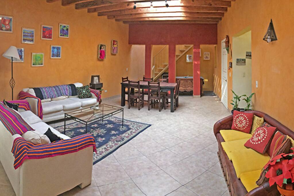 Colorful living area.