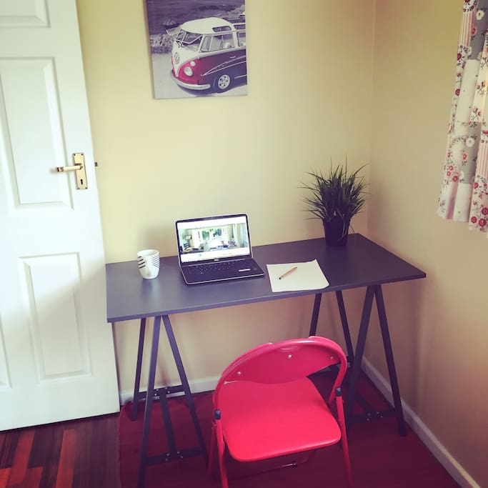 Full wifi coverage with comfortable work spaces throughout the flat