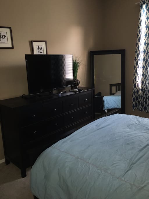 Full body mirror, 55 inch smart TV