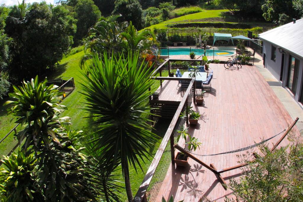 Large timber deck areas