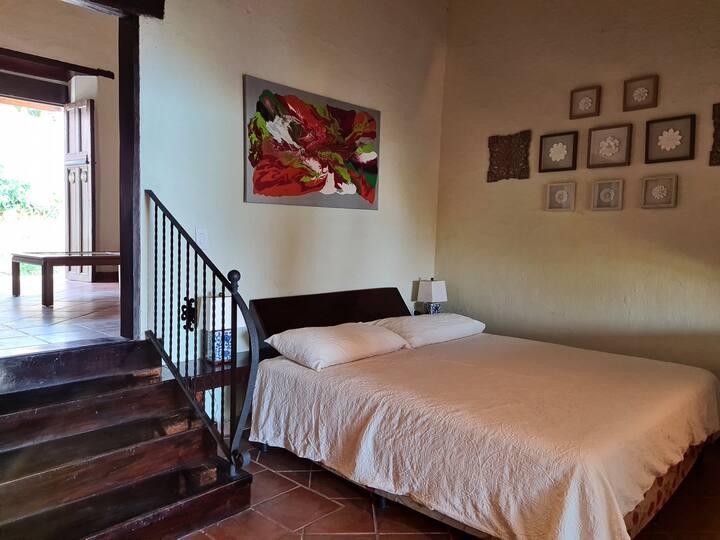 The bedroom is mostly decorated with neutral colors for a better rest.