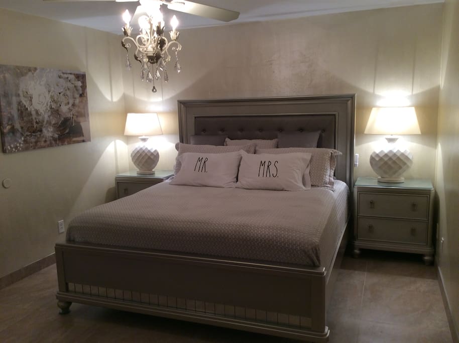 Master bedroom private bath. 55” TV.