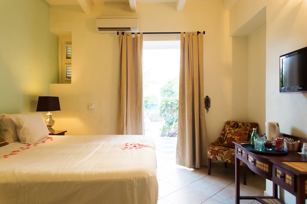 There is one bedroom with one double bed.