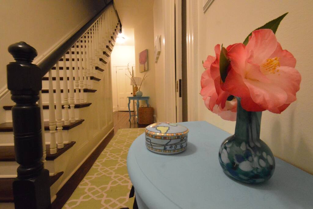 Shared entry way at the front of the house.