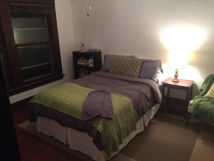 More of the bedroom, we have multiple sets of sheets therefore cleaning the room between guests is easy and quick!