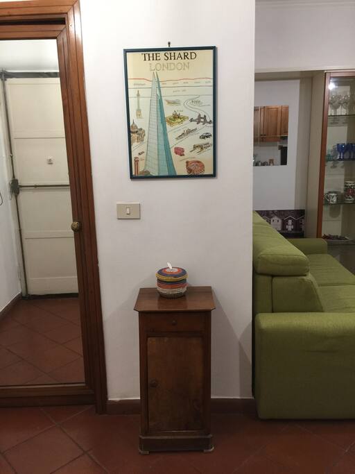 Bathroom with mirror door