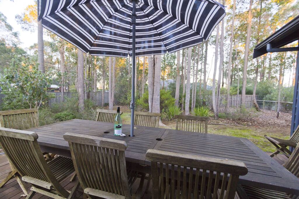 Outdoor deck overlooking your private garden