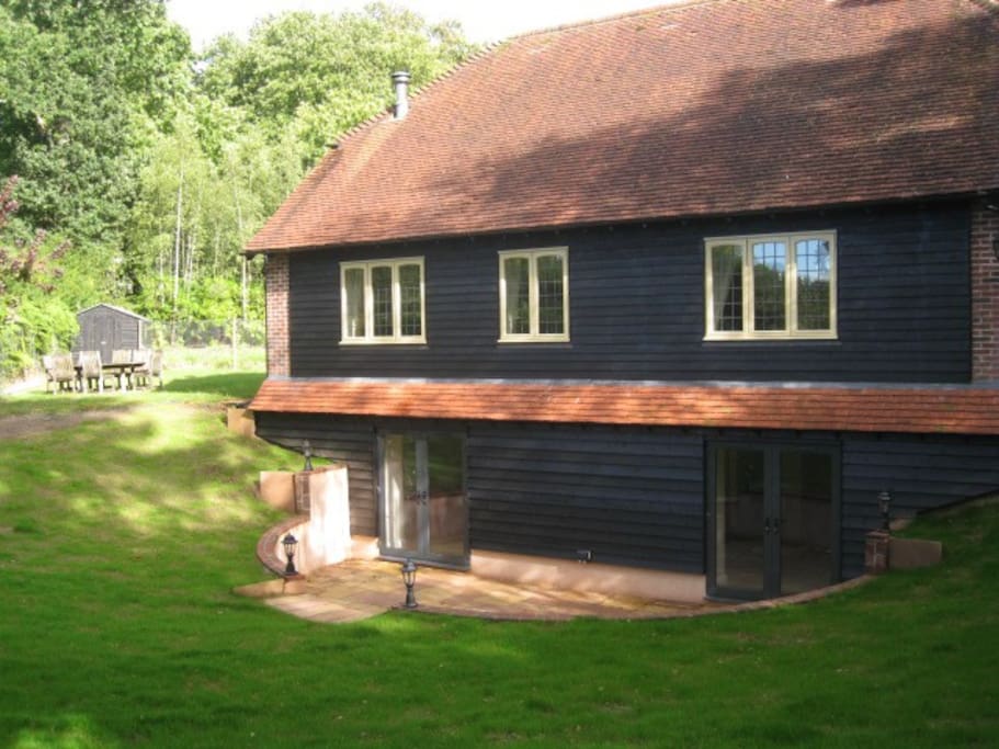 Sun terrace at rear of cottage