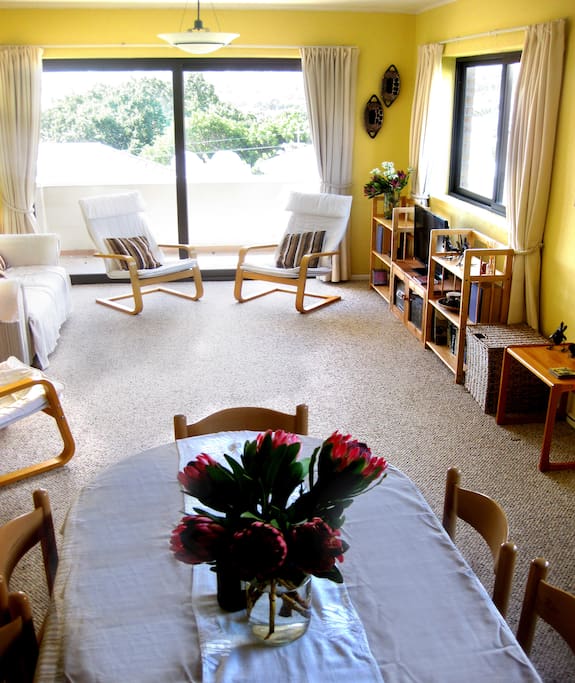 Living and dining room.