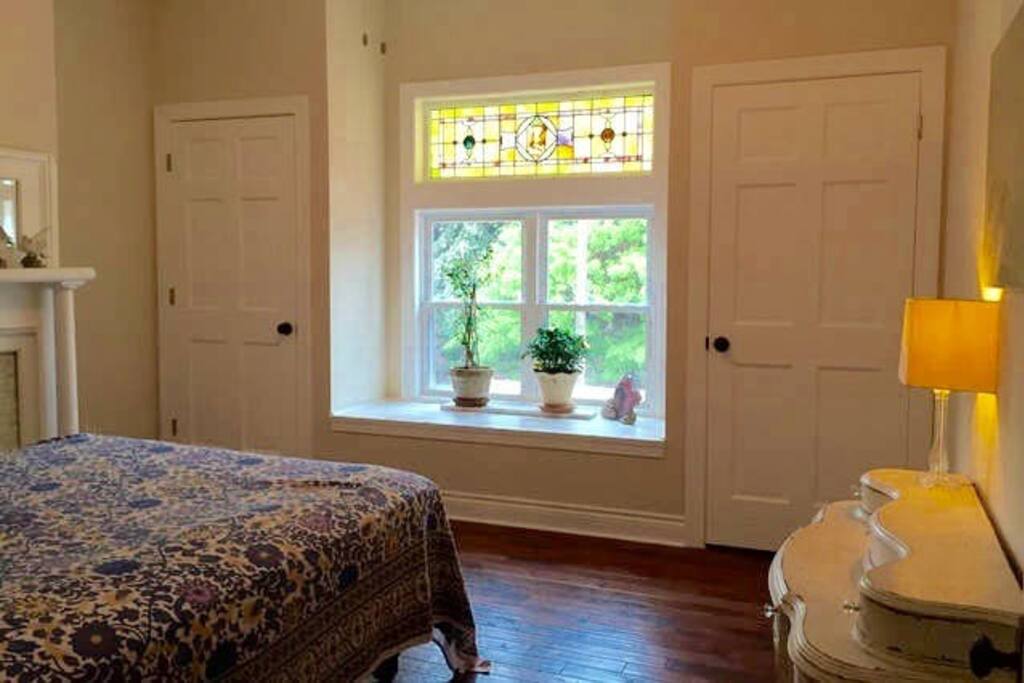 This bedroom is a bright, beautiful, clean space (most of the photos were taken on a gray, rainy day, alas).