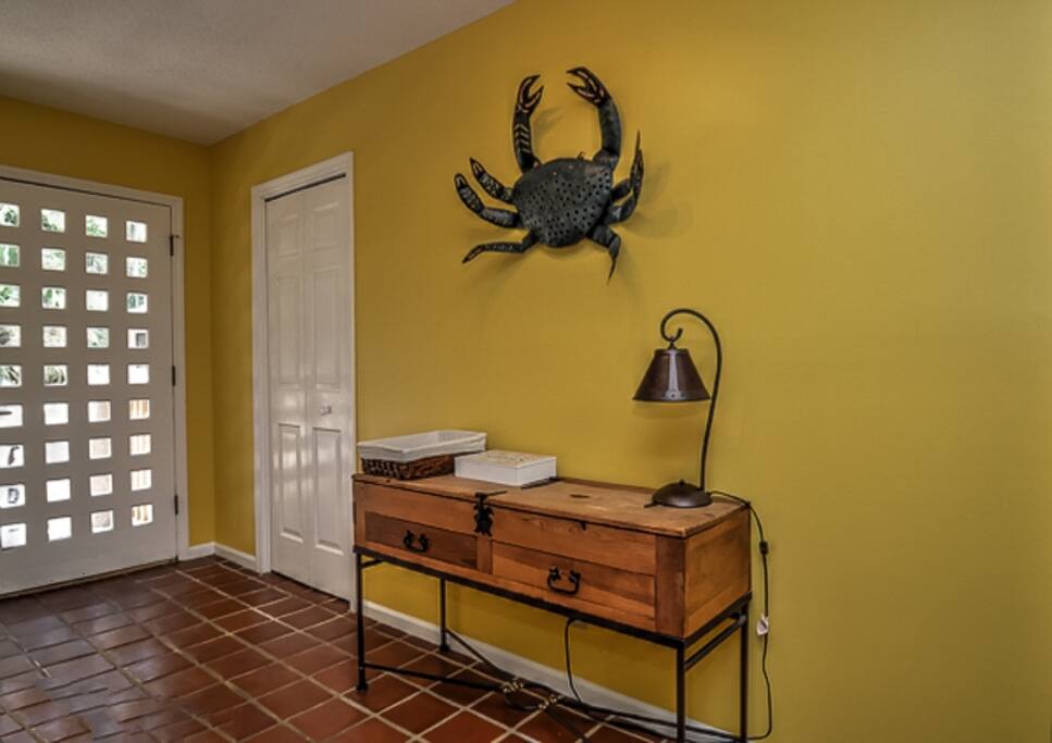 The entry is very welcoming and bright.