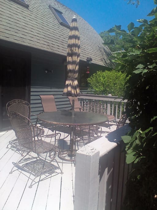 Back deck with propane grill