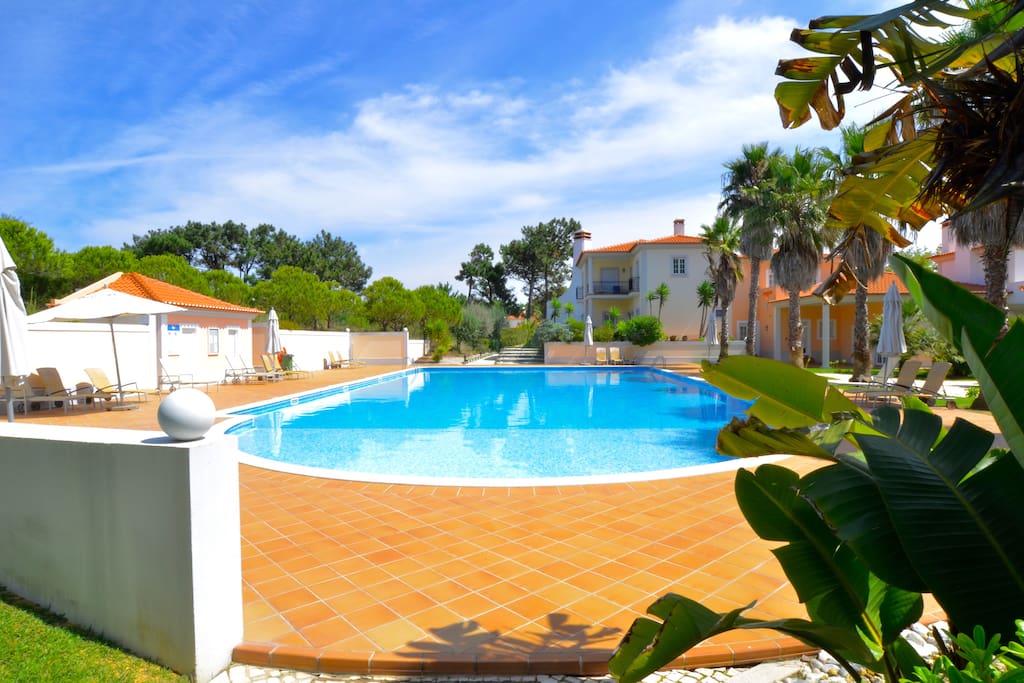 1 of 3 large heated swimming pools, less than a minute walk