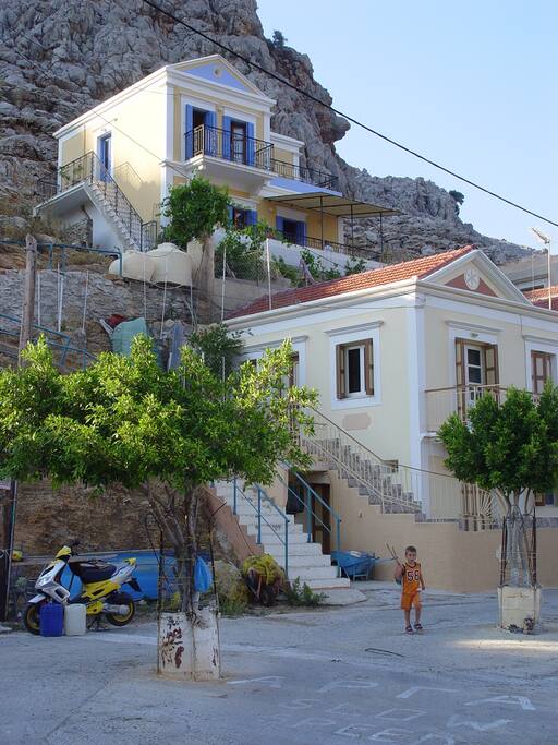 View of staircase leading up to the house from the quaiside