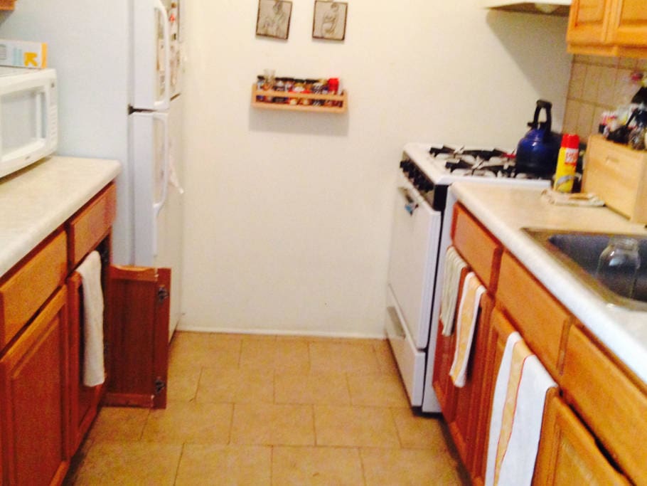 Fully-stocked kitchen and fridge space