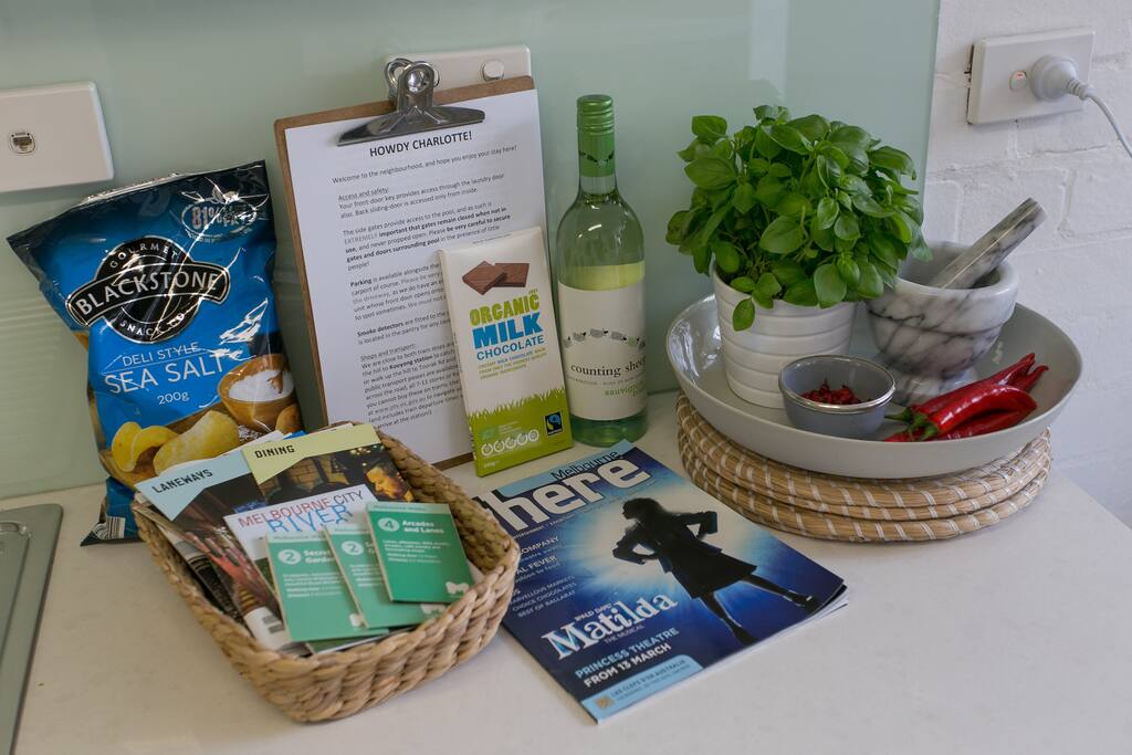 Welcome pack with tasty treats and tips about Melbourne!