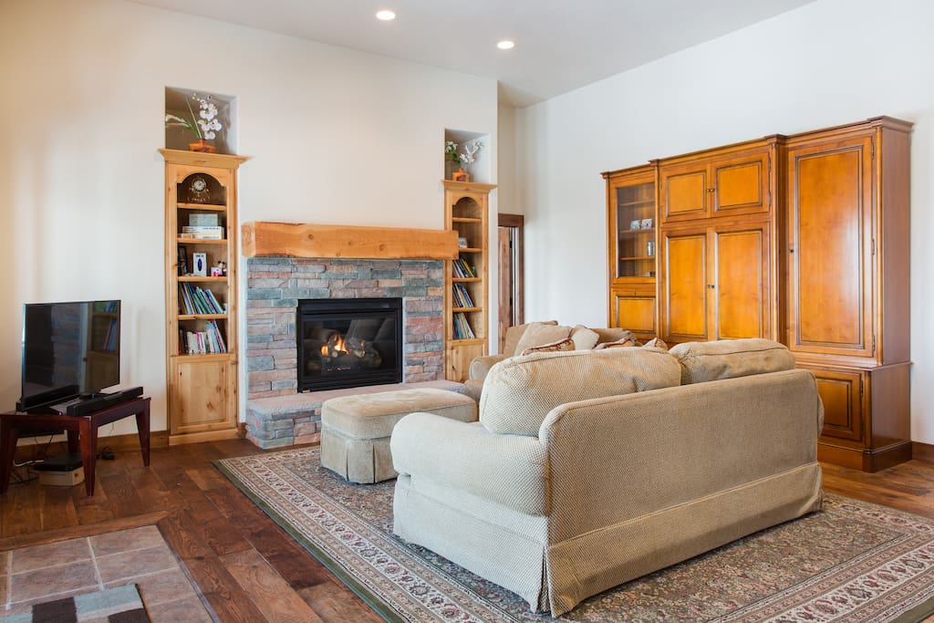 Living Room with Gas Fireplace and Flat screen TV