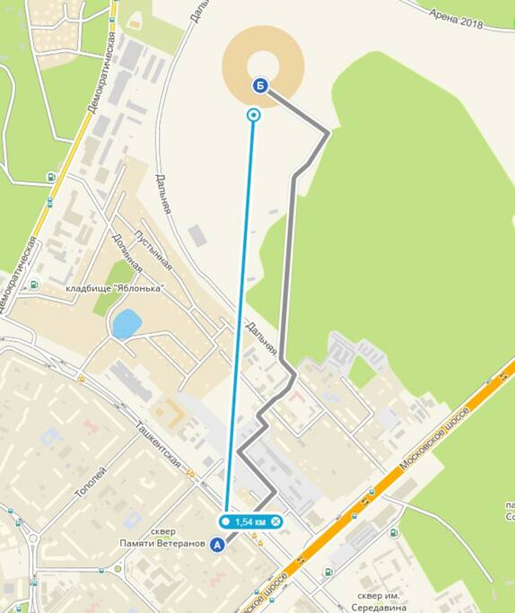 15 min from stadium