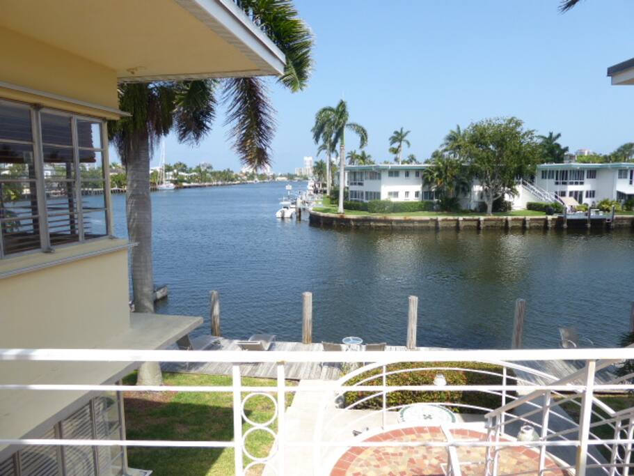 This is the view of the famous canals from the balcony.