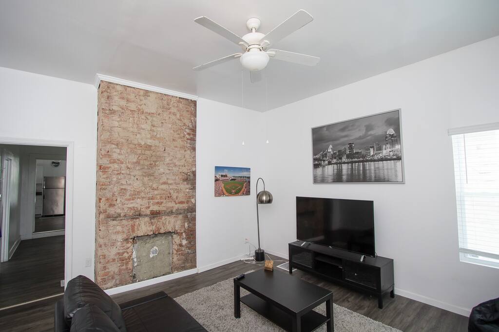 Well appointed living room with pull out double bed
