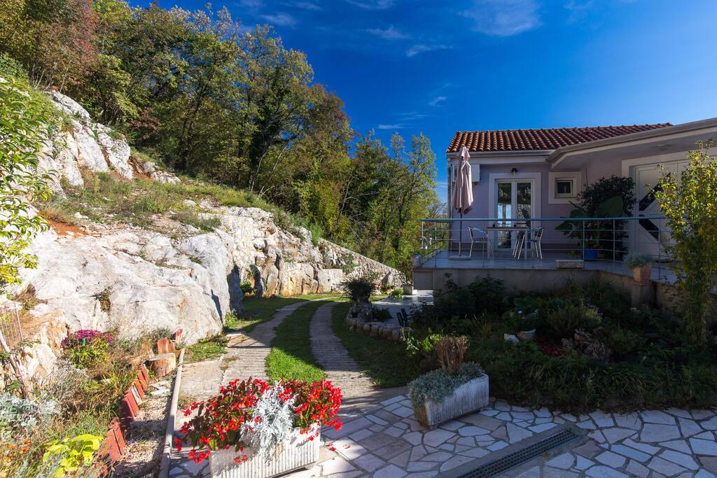 Overlooking the terrace