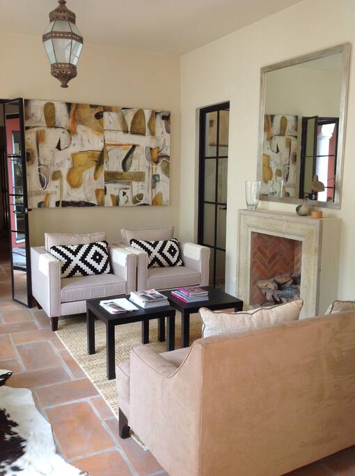 Lounge and fireplace