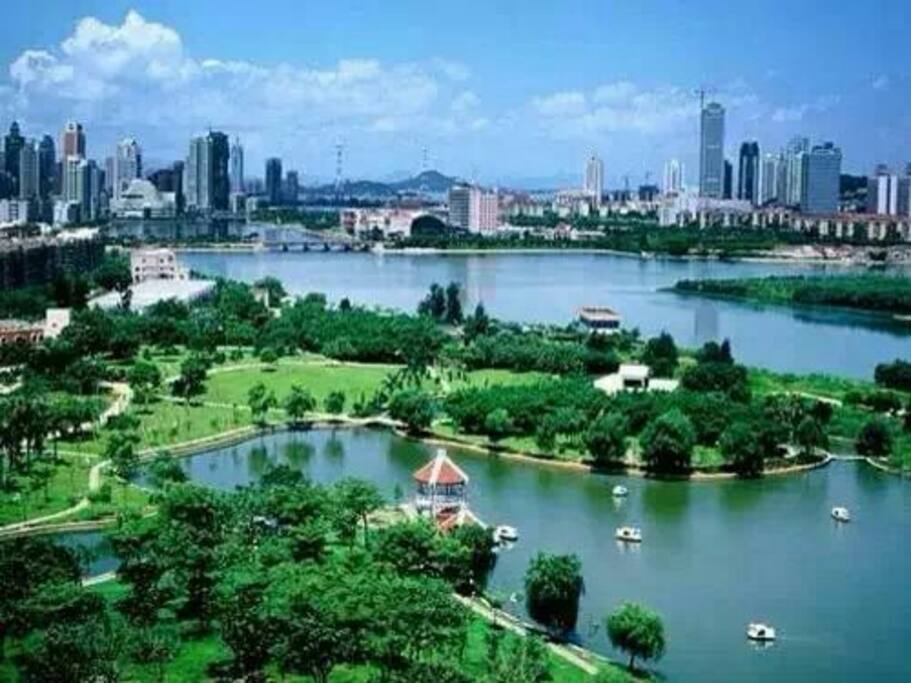 房源阳台观赏白鹭洲公园,筼筜湖