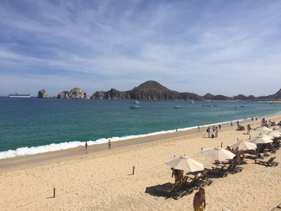 View of lovers beach from grounds just steps away from the villa