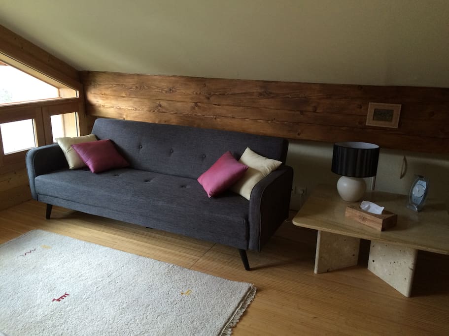 Comfy sofa bed with the same great view